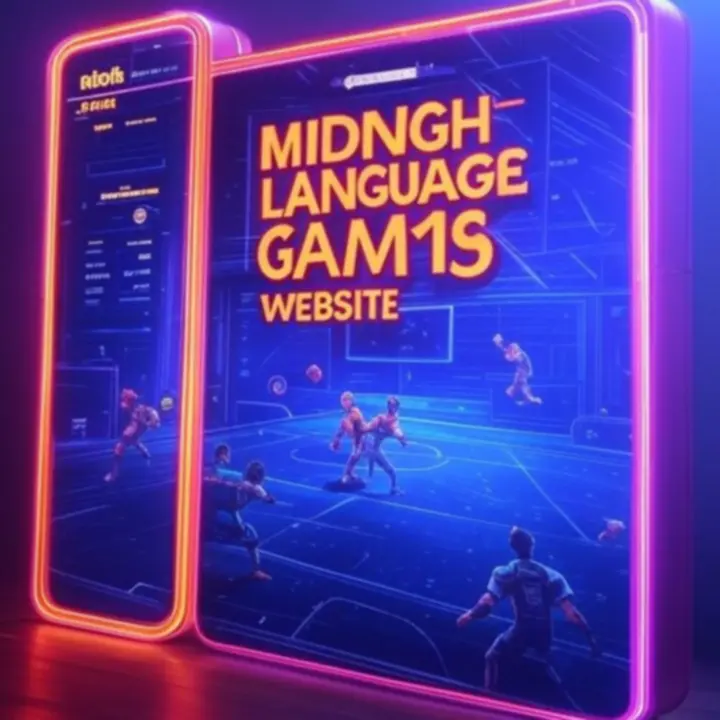 Een collage van kleurrijke game banners in neon-stijl