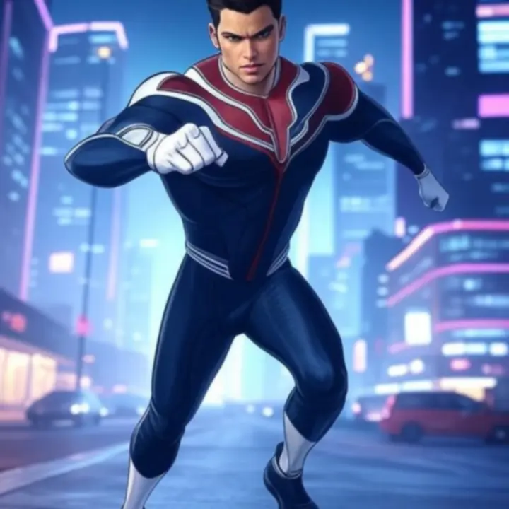 Gameplay-screenshot van een neonverlichte racebaan in Neon Drift: Skyline Rush