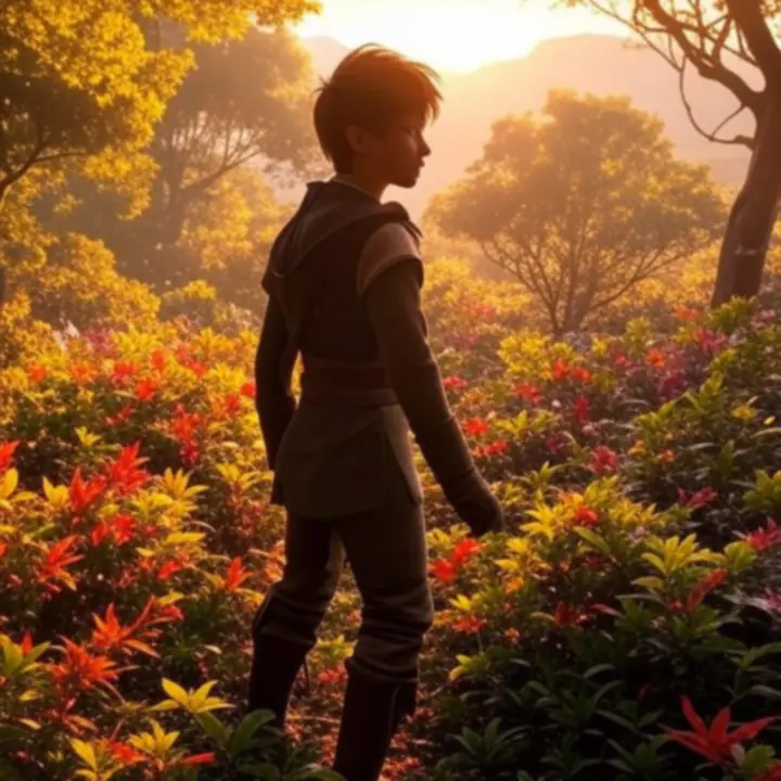 Avonturengame-screenshot met kleurrijke wereld en personages