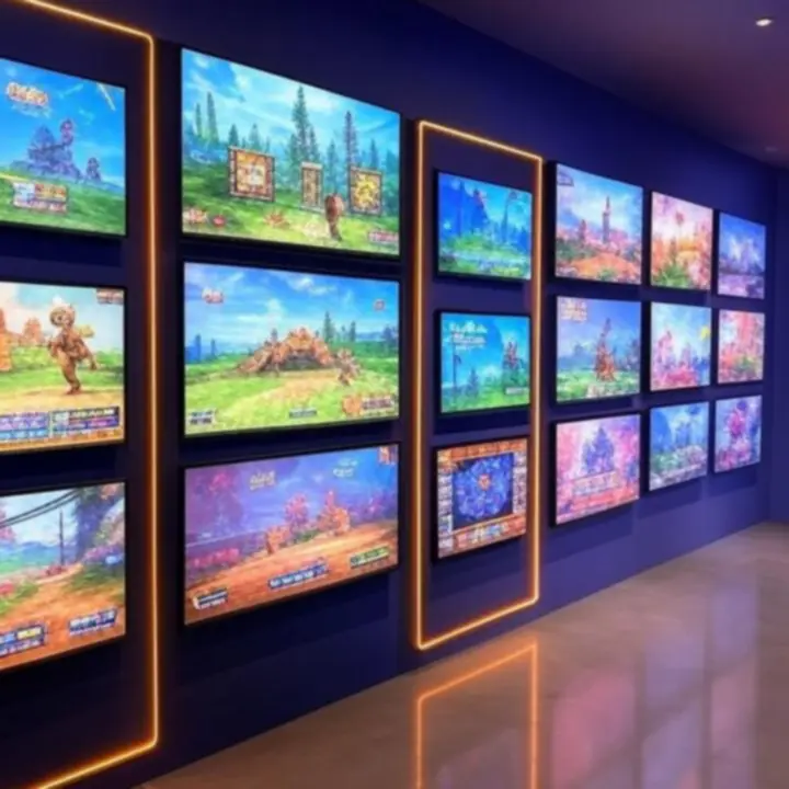 Galerijweergave met kleurrijke game-screenshots