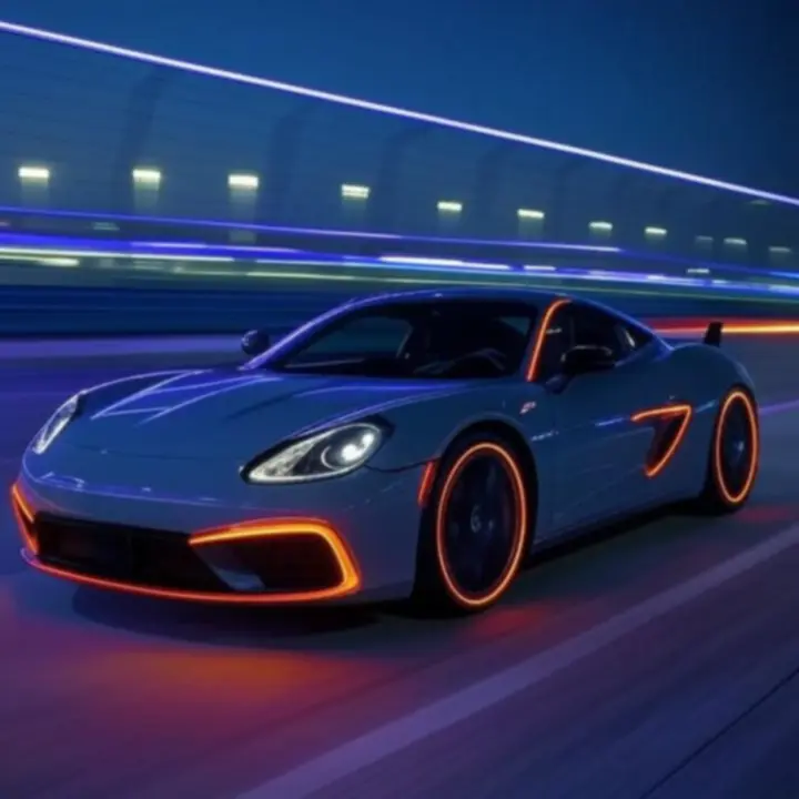 Racegame actiebeeld met hoge snelheid en dynamische omgeving